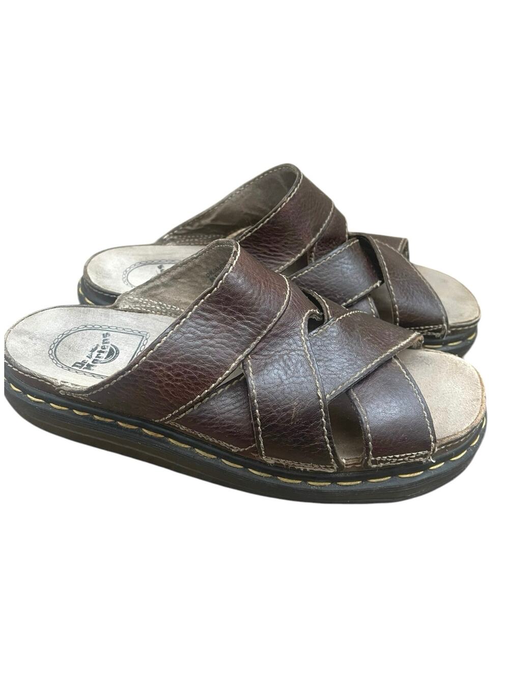 VTG Y2K Dr. Martens Mens Leather Chunky Sandals Slides US 11 Made in England